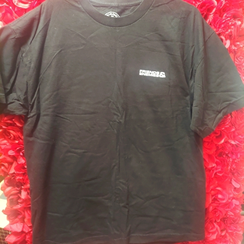 Friends and Enemies X-Large Black T-Shirt with character on front